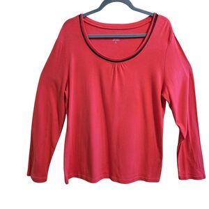 Nine & Co. Women's Orange  Long Sleeve T Shirt Size Large